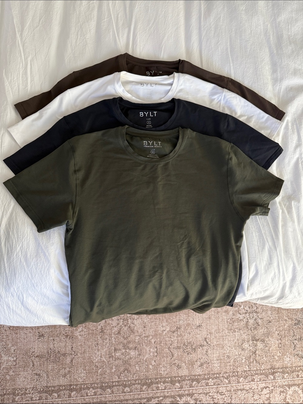 Men's Crew Neck T-Shirt - Olive (4-Pack Assortment)